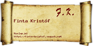 Finta Kristóf névjegykártya